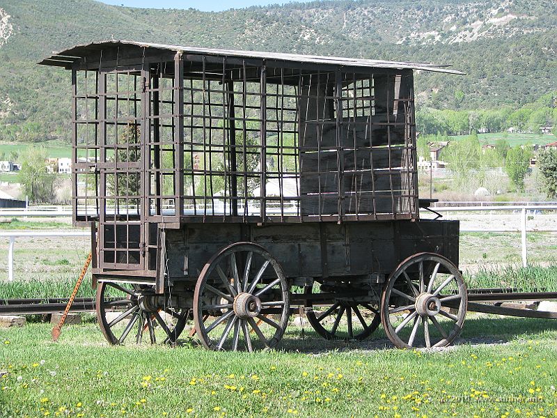 IMG_1316.jpg - Ridgway Railroad Museum displays a variety of ancient vehicles like this jail carriage